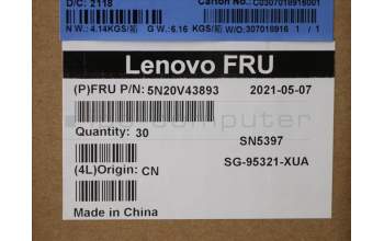 Lenovo 5N20V43893 Keyboard Internal, US English Euro, Non-Backlight, Black, US