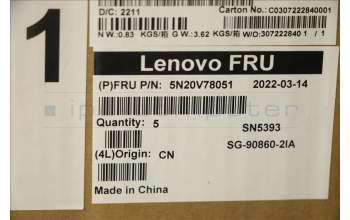 Lenovo 5N20V78051 Keyboard Internal, Italian, Black, Non-Backlight, w/Number, UK