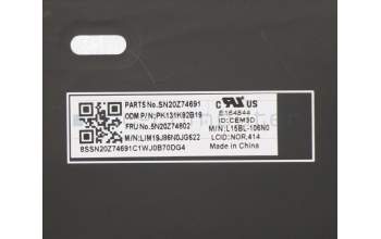 Lenovo 5N20Z74802 Keyboard Internal, Norwegian, Black, Backlight, w/Number, UK