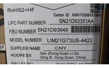 LENOVO 5N21D93649 NB_KYB CS22 NM TOP,BK-NBL,CHY,ENG