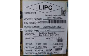 Lenovo 5N21D93665 Keyboard Internal, Italian, Black, Non-Backlight, w/Number, UK