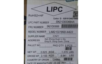 Lenovo 5N21D93666 Keyboard Internal, Norwegian, Black, Non-Backlight, w/Number, UK