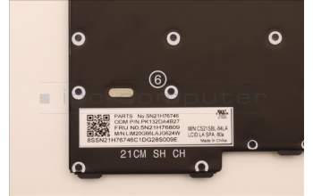 Lenovo 5N21H76809 Keyboard Internal, LA Spanish, Black, Backlight, UK