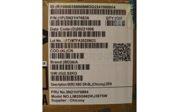 Lenovo 5N21H76884 Keyboard Internal, Danish, Grey, Backlight, UK