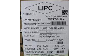 Lenovo 5N21K05036 NB_KYB CS23 NM TOP,BK-BL,CHY,EST