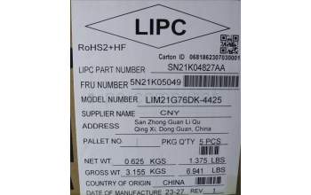 Lenovo 5N21K05049 NB_KYB CS23 NM TOP,BK-NBL,CHY,DEN