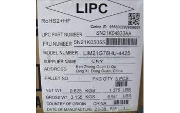 Lenovo 5N21K05055 Keyboard Internal, Hungarian, Non-BackLight, UK