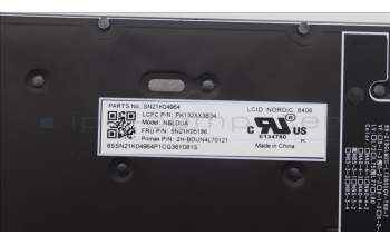 Lenovo 5N21K05186 NB_KYB CS23 NM TOP,BK-BL,PMX,NORDIC