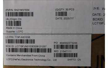 Lenovo 5N21M37934 Keyboard Internal, Hebrew, Black, Backlight, US