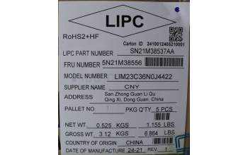 Lenovo 5N21M38556 Keyboard Internal, Norwegian, Black, Backlight, UK