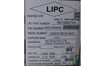 Lenovo 5N21M38592 Keyboard Internal, Czech/Slovak, Black, Backlight, UK