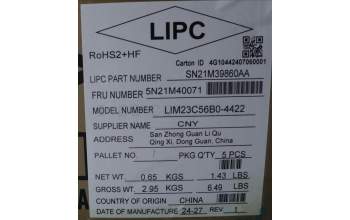 Lenovo 5N21M40071 NB_KYB 4C6TT50N-BK-CHY-BEL