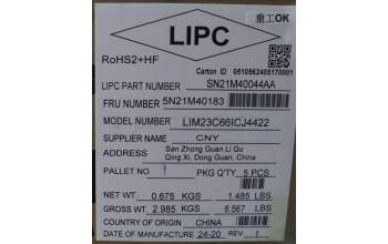 Lenovo 5N21M40183 Keyboard Internal, Icelandic, Black, Backlight, w/Number, UK