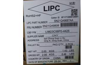 Lenovo 5N21Q49808 Keyboard Internal, Portuguese, Black, Non_Backlight, w/Number