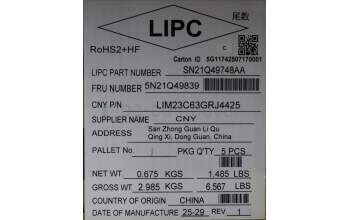 Lenovo 5N21Q49839 NB_KYB 5C6TT5SB-BK-CHY-GRE