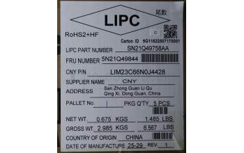 Lenovo 5N21Q49844 Interne Tastatur, Norwegisch, schwarz, Hintergrundbeleuchtung, mit Ziffernblock