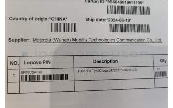 Lenovo 5P68C24730 TB352FU TypeC board&*26373-00226 CS