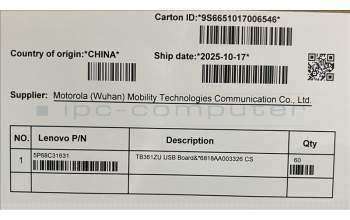 Lenovo 5P68C31631 TB361ZU USB Board&*6818AA003326 CS
