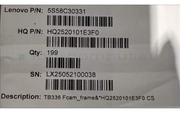 Lenovo 5S58C30331 TB336 Fcam_frame&*HQ2520101E3F0 CS