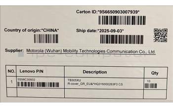 Lenovo 5S58C30932 TB305XU R-cover_GR_EU&*HQ316000263F0 CS