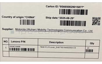 Lenovo 5S58C30998 TB361FU R-cover_SV&*7601AA002503 CS