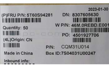 Lenovo 5T60S94281 TOUCHPAD TouchPad W 82XX AG