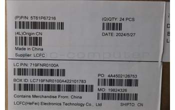 Lenovo 5T61P67216 TOUCHPAD CS22_3+2bCP,GLM,BK,NONFC,TRI,GD