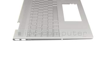 924353-041 Original HP Tastatur inkl. Topcase DE (deutsch) silber/silber mit Backlight