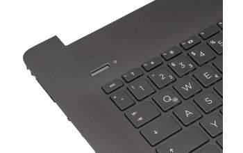 C2139000114225 Original HP Tastatur inkl. Topcase DE (deutsch) schwarz/schwarz (DVD) (Optik: Metall schwarz gebürstet)