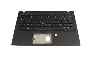 CS19BL-85F0 Original Lenovo Tastatur inkl. Topcase FR (französisch) schwarz/schwarz mit Backlight und Mouse-Stick