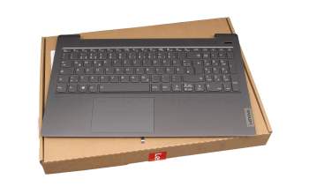 EL1K7001100 Original Lenovo Tastatur inkl. Topcase DE (deutsch) grau/grau mit Backlight (USB-C Ladeanschluss)