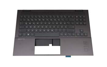 HP Omen 15-en0000 Tastatur inkl. Topcase DE (deutsch) schwarz/schwarz mit Backlight (Mica Silver Aluminium)