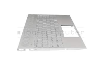 L26321-041 Original HP Tastatur inkl. Topcase DE (deutsch) silber/silber mit Backlight (UMA-Grafik)