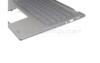 NSK-WR2BQ Original Darfon Tastatur inkl. Topcase DE (deutsch) silber/silber mit Backlight