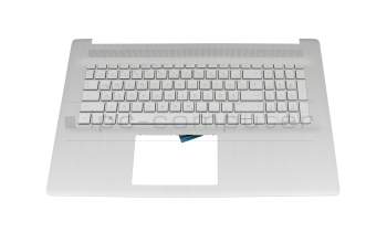 NSK-X48B Original Darfon Tastatur inkl. Topcase DE (deutsch) silber/silber mit Backlight