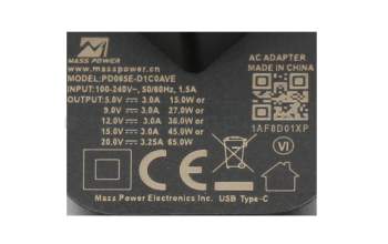 PD065E-D1C0AVE Original Medion USB-C Netzteil 65,0 Watt EU Wallplug