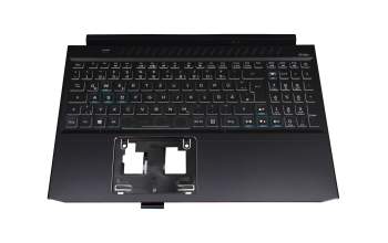 PK1333H1A13 Original Acer Tastatur inkl. Topcase DE (deutsch) schwarz/weiß/schwarz mit Backlight (Anschlusskabel 29mm)