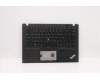 Lenovo Mechanische Baugruppe Gehäuseoberseite mit beleuchteter Tastatur Bulgarisch UK (Lateinisch), Schwarz, mit Fingerabdruckleser für Lenovo ThinkPad T14s (20T1/20T0)