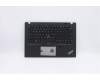 Lenovo Mechanische Baugruppe Gehäuseoberseite mit beleuchteter Tastatur Euro-Englisch US (Lateinisch), Schwarz, mit Fingerabdruckleser für Lenovo ThinkPad T14s (20T1/20T0)