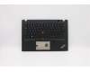 Lenovo Mechanische Baugruppe Gehäuseoberseite mit beleuchteter Tastatur Französisch UK (SNX), Schwarz, mit Fingerabdruckleser für Lenovo ThinkPad T14s (20T1/20T0)