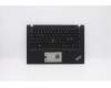 Lenovo Mechanische Baugruppe Gehäuseoberseite, beleuchtete Tastatur, Nordisch, UK-Layout (SRX) Schwarz mit Fingerabdruckleser für Lenovo ThinkPad T14s Gen 1 (20UH/20UJ)