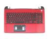 Tastatur inkl. Topcase DE (deutsch) schwarz/rot original für Toshiba Satellite L50D-B