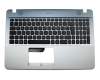 Tastatur inkl. Topcase DE (deutsch) schwarz/silber original für Asus VivoBook Max F541UV