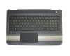 Tastatur inkl. Topcase DE (deutsch) schwarz/schwarz original für HP Pavilion 15-au000