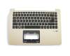 Tastatur inkl. Topcase DE (deutsch) schwarz/gold mit Backlight original für Acer Swift 3 (SF314-51)
