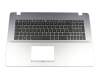 Tastatur inkl. Topcase DE (deutsch) schwarz/silber original für Asus VivoBook A705UA