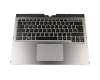 Tastatur inkl. Topcase DE (deutsch) schwarz/silber mit Backlight original für Fujitsu LifeBook T935