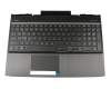 Tastatur inkl. Topcase DE (deutsch) schwarz/schwarz mit Backlight original für HP Omen 15-dc1000