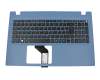 Tastatur inkl. Topcase DE (deutsch) schwarz/blau original für Acer Aspire E5-522