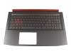 Tastatur inkl. Topcase DE (deutsch) schwarz/rot/schwarz mit Backlight (Nvidia 1050) original für Acer Nitro 5 (AN515-51)